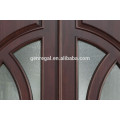 Exterior oval glass Painted Solid wood door